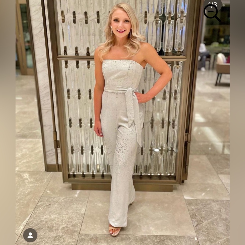 White sequin jumpsuit by dress the population